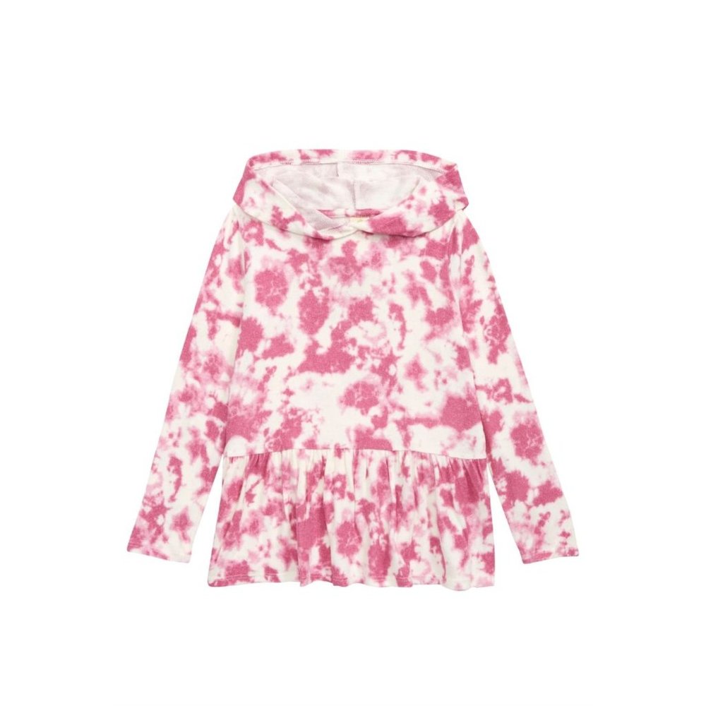 NWT Tucker + Tate Girl's Peplum Hoodie in Pink Raspberry Tie Dye - Sz 5